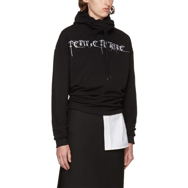 Balenciaga Logo Embroidery Hoodie Black Unisex 482217TTK141000 圖 6