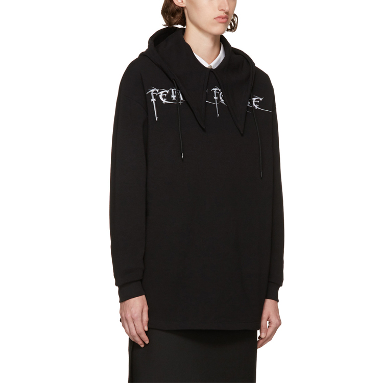 Balenciaga Logo Embroidery Hoodie Black Unisex 482217TTK141000 圖 7