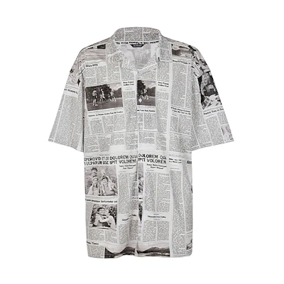 Balenciaga Logo Graphic Print Short Sleeve Shirt - White 647651TJLJ79040