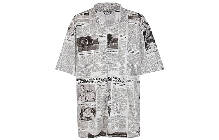 Balenciaga Logo Graphic Print Short Sleeve Shirt - White 647651TJLJ79040 圖 2