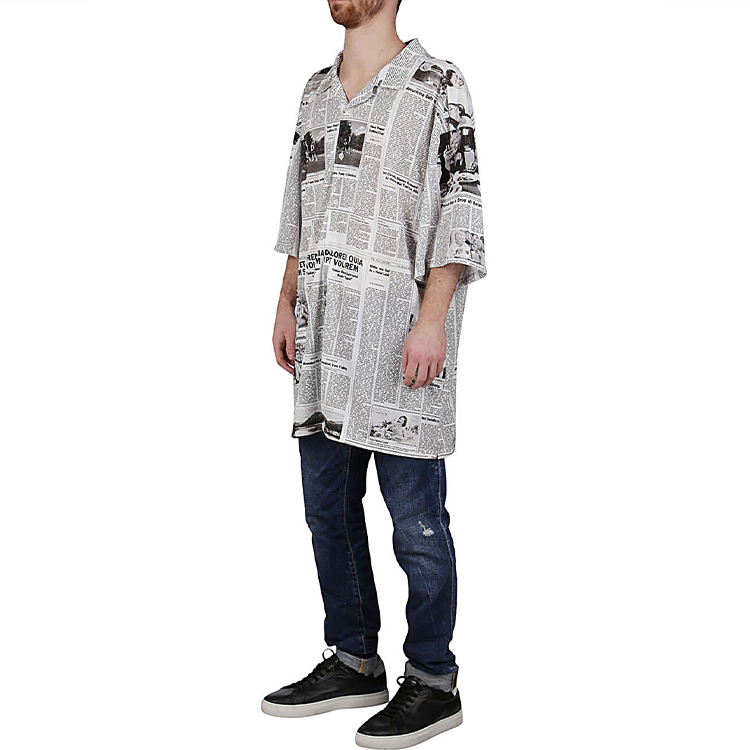 Balenciaga Logo Graphic Print Short Sleeve Shirt - White 647651TJLJ79040 圖 5