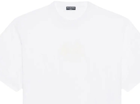 Balenciaga Logo Here Boxy T-Shirt 'White/White' Details for Balenciaga Logo Here Boxy T-Shirt 'White/White'