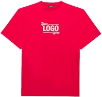 Balenciaga Logo Here Flatground T-Shirt 'Raspberry/White' Balenciaga Logo Here Flatground T-Shirt 'Raspberry/White'