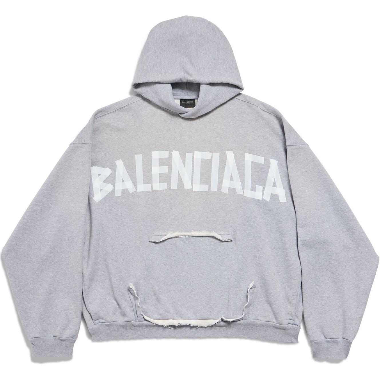 Balenciaga Logo Hoodie Gray Regular Fit Long Sleeve 744441TRVK21300