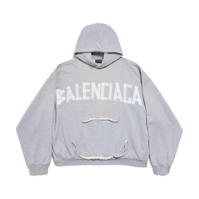 Balenciaga Logo Hoodie Gray Regular Fit Long Sleeve 744441TRVK21300