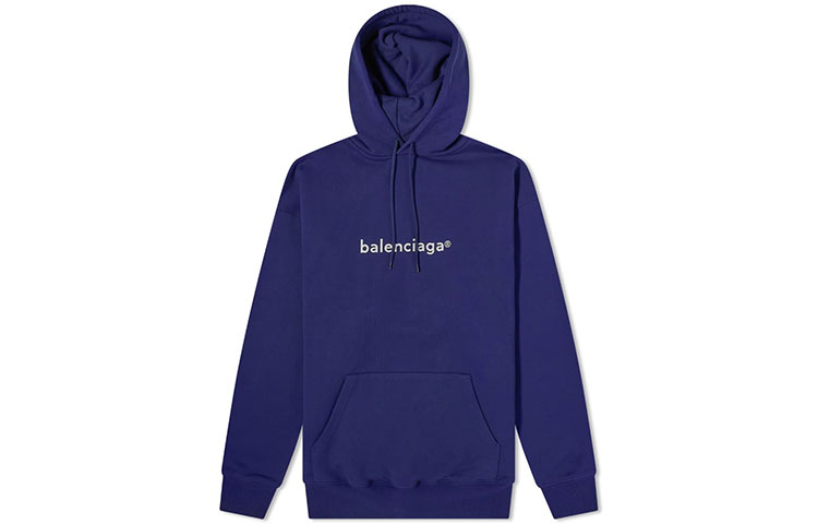 Balenciaga Logo Hoodie Navy Blue 570811TIV555400