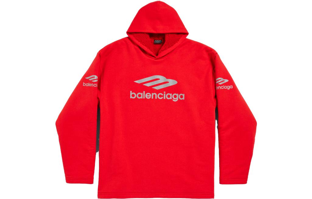 Balenciaga Logo Hoodie Red Unisex Regular Fit 773685TPVQ66400