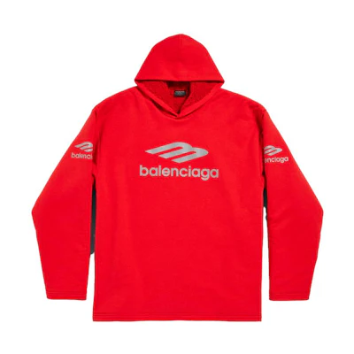 Balenciaga Logo Hoodie Red Unisex Regular Fit 773685TPVQ66400