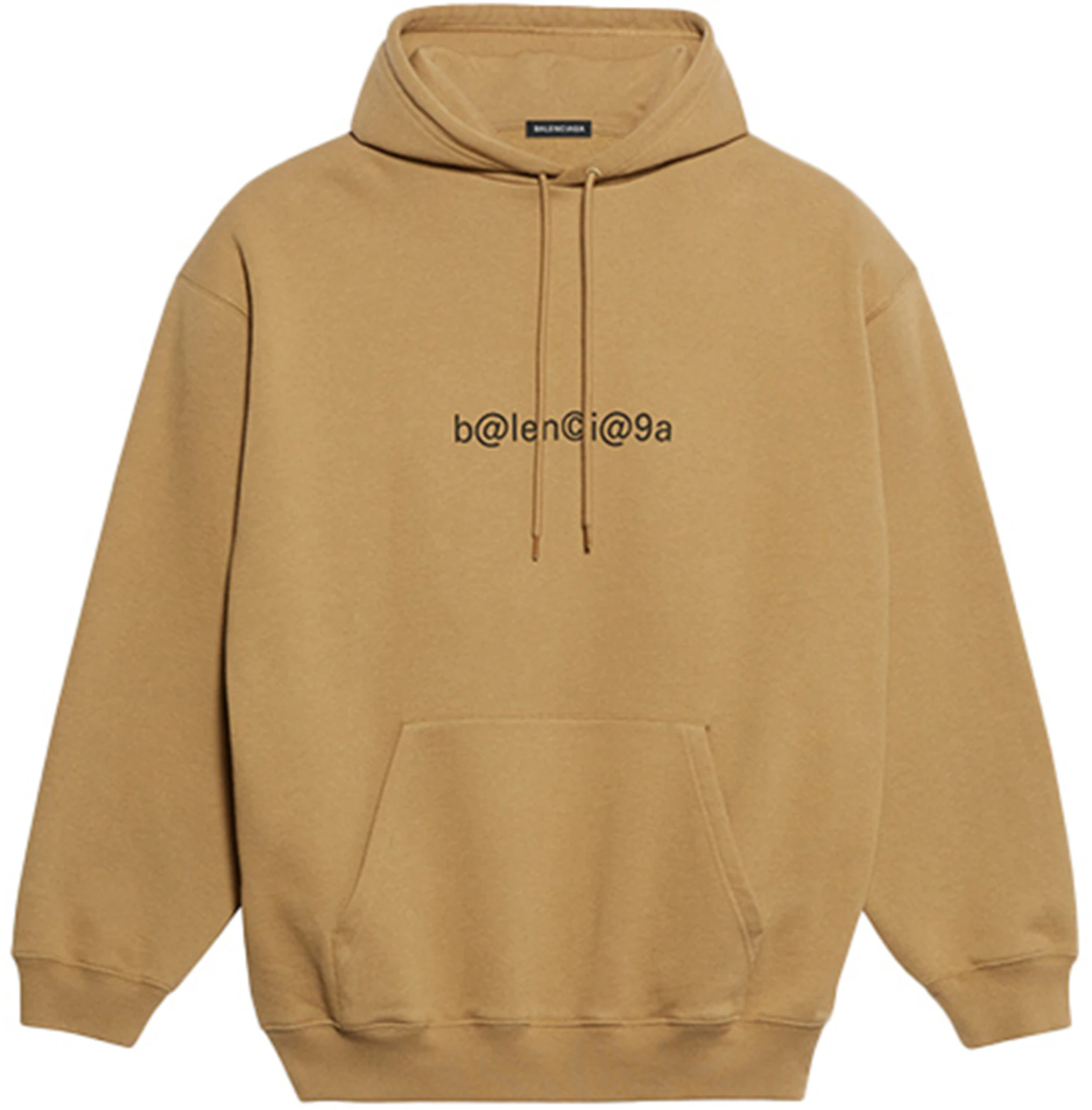 balenciaga-logo-hoodie-unisex-relaxed-fit-khaki-570811-tiv-519605