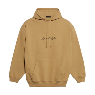 Balenciaga Logo Hoodie Unisex Relaxed Fit Khaki 570811TIV519605
