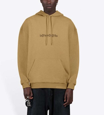 Balenciaga 標誌連帽衫 男女通用 寬鬆版型 卡其色 570811TIV519605 Shop Balenciaga 標誌連帽衫 男女通用 寬鬆版型 卡其色 570811TIV519605