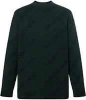 Balenciaga Logo Intarsia Wool Sweater Green. 657400T15673050 Balenciaga Logo Intarsia Wool Sweater Green. 657400T15673050