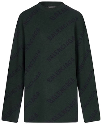 バレンシアガ ロゴ ウール インターシャ セーター グリーン 657400T15673050 Order バレンシアガ ロゴ ウール インターシャ セーター グリーン 657400T15673050