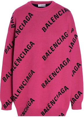 Balenciaga Logo Jacquard Sweater 'Pink' Buy Balenciaga Logo Jacquard Sweater 'Pink'