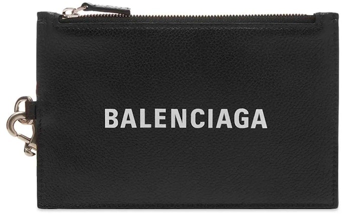 balenciaga-logo-leather-passport-holder-lanyard-black