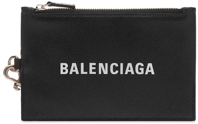 Balenciaga Logo Leather Passport Holder Lanyard Black Buy Balenciaga Logo Leather Passport Holder Lanyard Black