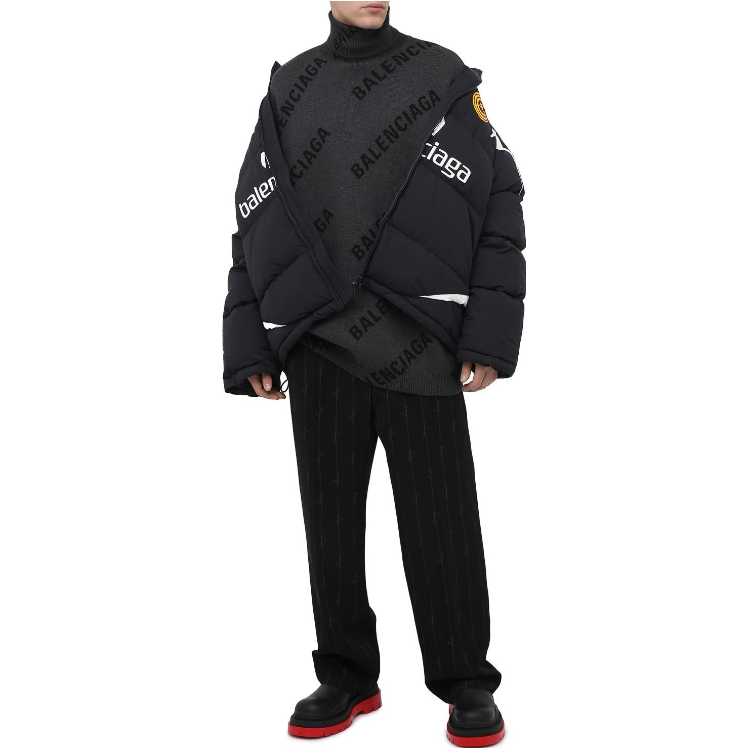 Purchase Balenciaga Logo Letter Intarsia Turtleneck Sweater Regular Fit Kelabu. 641760T31781262