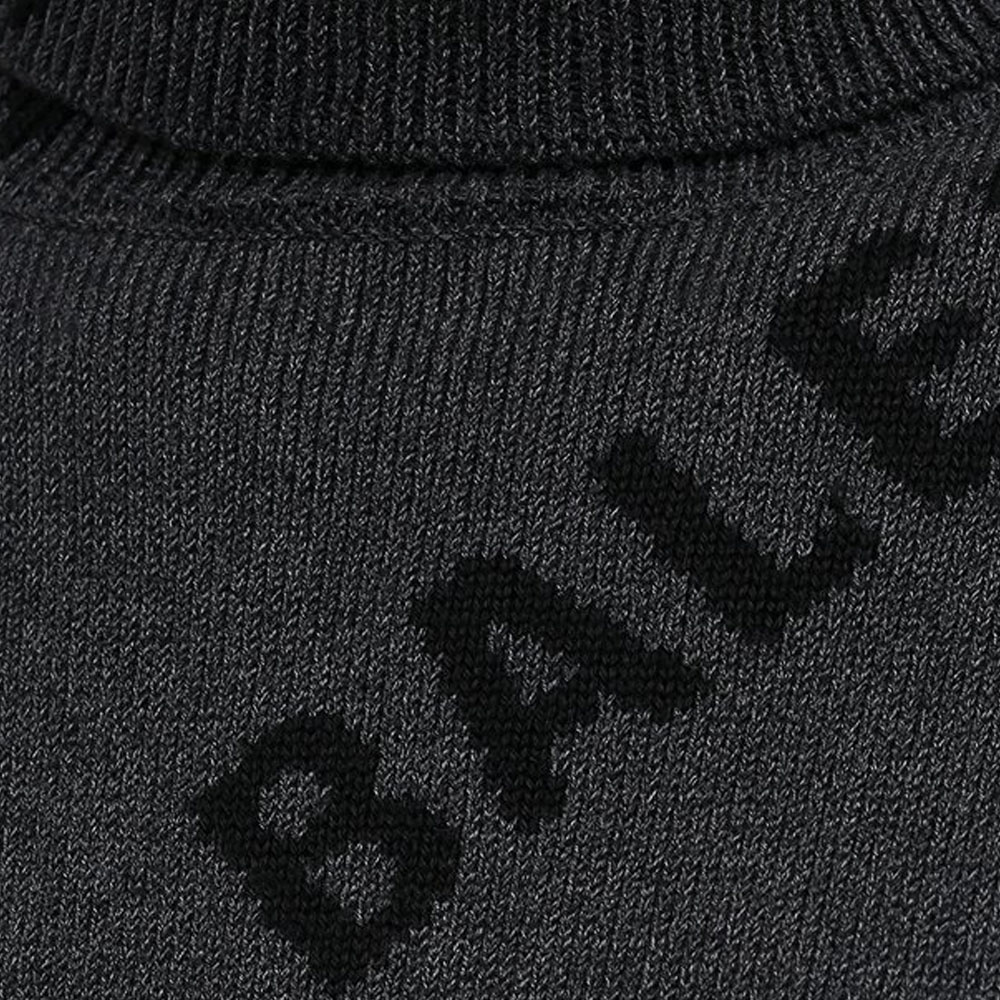 Details for Balenciaga Logo Letter Intarsia Turtleneck Sweater Regular Fit Kelabu. 641760T31781262