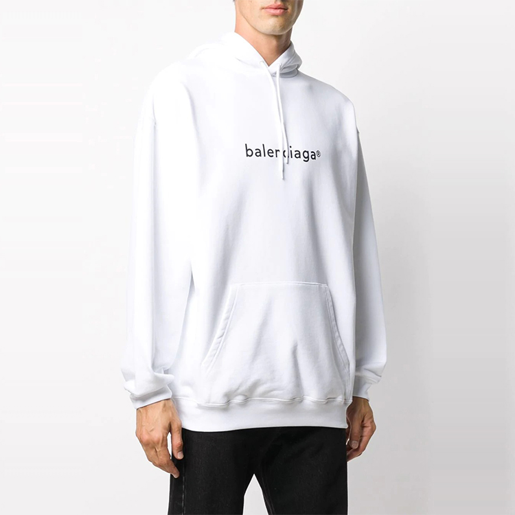 Balenciaga Logo Letter Print Hoodie White Loose Fit Sweatshirt. 570811TIV559040 圖 4