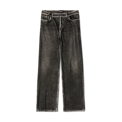 Balenciaga Logo Mid-Waist Wide-Leg Knit Sweatpants Unisex Black Relaxed Fit. 751503TOL991000