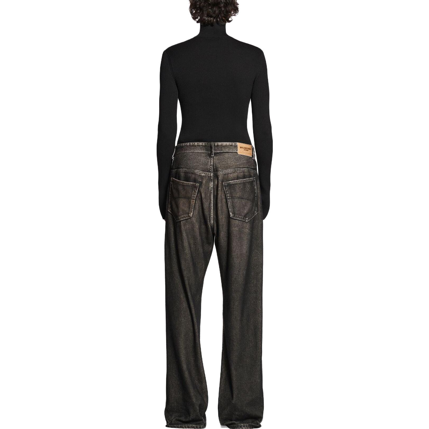 Purchase Balenciaga Logo Mid-Waist Wide-Leg Knit Sweatpants Unisex Black Relaxed Fit. 751503TOL991000