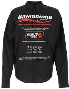 Balenciaga Kemeja Lengan Panjang Monogram Logo Unisex Hitam. 664626TEM161000 Order Balenciaga Kemeja Lengan Panjang Monogram Logo Unisex Hitam. 664626TEM161000