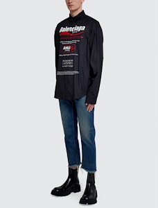 Balenciaga Kemeja Lengan Panjang Monogram Logo Unisex Hitam. 664626TEM161000 Details for Balenciaga Kemeja Lengan Panjang Monogram Logo Unisex Hitam. 664626TEM161000