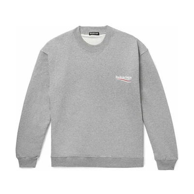 Balenciaga Logo Pattern Pullover Sweatshirt Gray Loose Fit 556147TBV141300