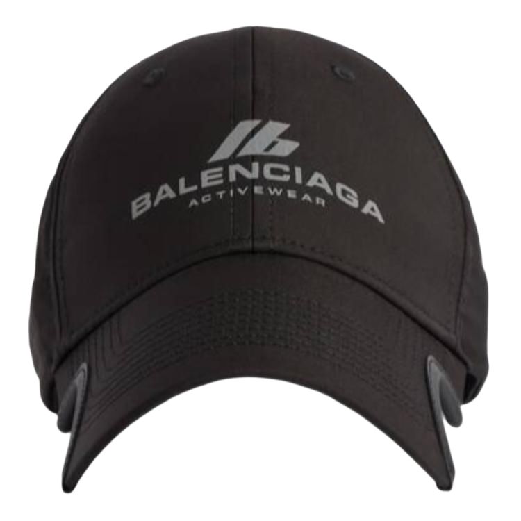 Balenciaga Logo Polyester Black Baseball Cap for Men. 7948914E3B1