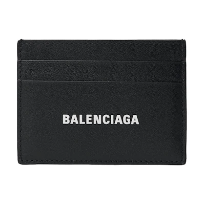 Balenciaga Logo Print (4 Card Slot) Card Holder Black