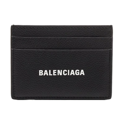 Balenciaga Logo Print (4 Card Slot) Card Holder Black/White