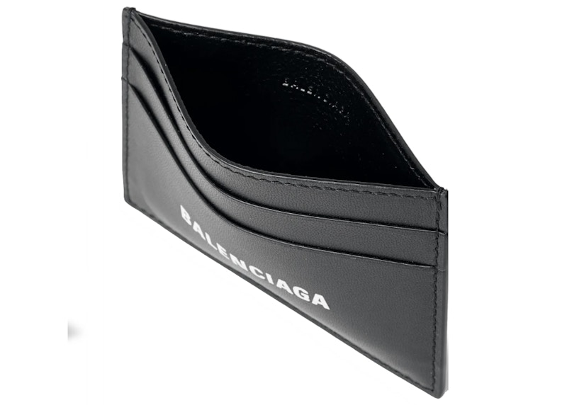 Lookbook Balenciaga Tempat Kartu Hitam (4 Slot) dengan Logo Print