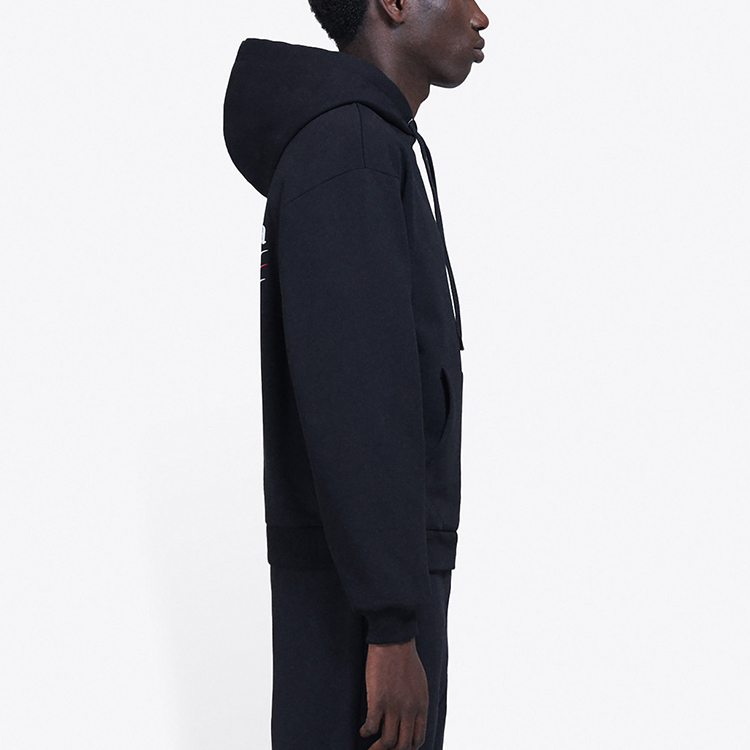 Balenciaga Logo Print Black Hoodie Loose Fit 570809TBV141000 圖 6