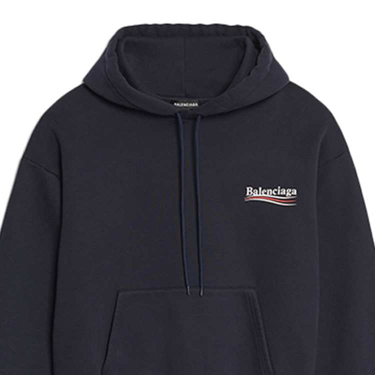 Balenciaga Logo Print Black Hoodie Loose Fit 570809TBV141000 圖 7