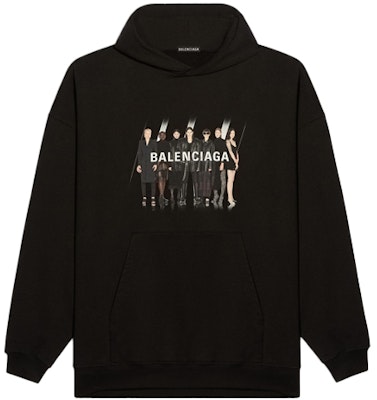 Balenciaga 黑色Logo印花寬鬆版型連帽上衣 男款 620973TIVA21000 Buy Balenciaga 黑色Logo印花寬鬆版型連帽上衣 男款 620973TIVA21000