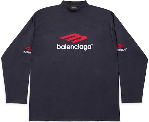 Balenciaga Logo Cetak Hitam Baju Lengan Panjang Oversized Unisex. 720250TPVD71470 Order Balenciaga Logo Cetak Hitam Baju Lengan Panjang Oversized Unisex. 720250TPVD71470