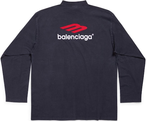 Balenciaga Logo Cetak Hitam Baju Lengan Panjang Oversized Unisex. 720250TPVD71470 Lookbook Balenciaga Logo Cetak Hitam Baju Lengan Panjang Oversized Unisex. 720250TPVD71470