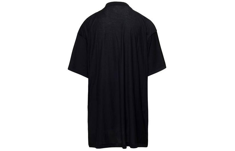 Balenciaga Logo Print Black Relaxed Fit Crewneck T-Shirt Mens Casual Tee 787358TQVJ41569 圖 3