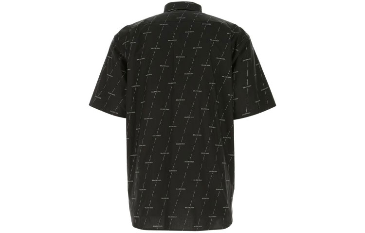 Lookbook 발렌시아가 로고 프린트 블랙 반팔 셔츠 534332TJLF31269