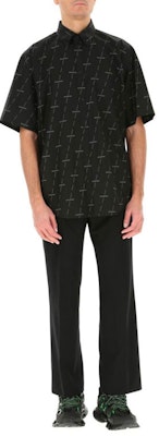 발렌시아가 로고 프린트 블랙 반팔 셔츠 534332TJLF31269 Shop 발렌시아가 로고 프린트 블랙 반팔 셔츠 534332TJLF31269