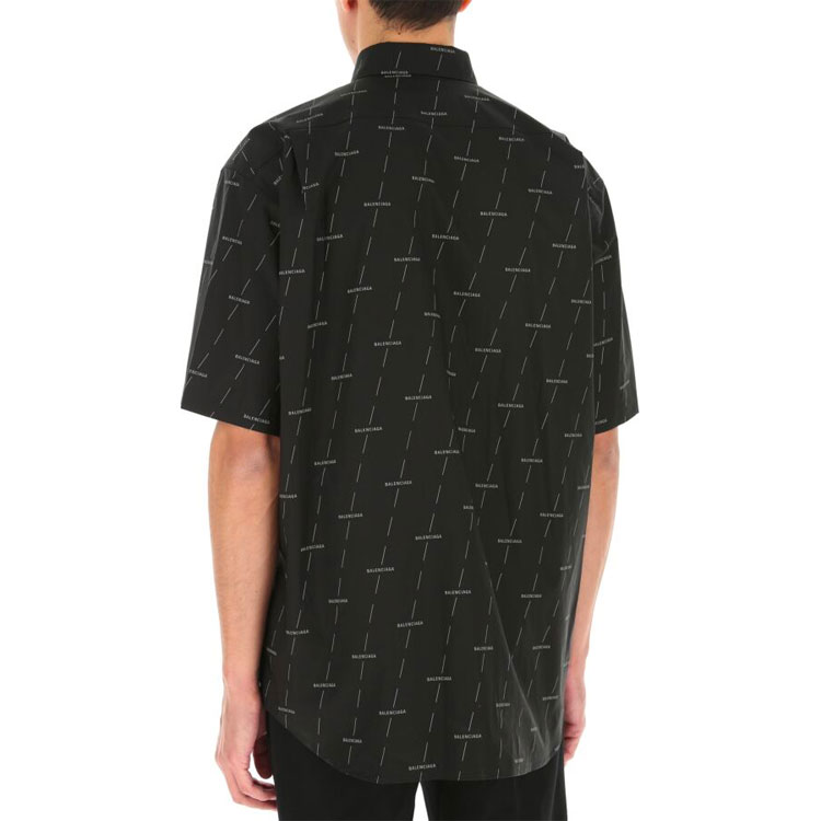 Details for 발렌시아가 로고 프린트 블랙 반팔 셔츠 534332TJLF31269
