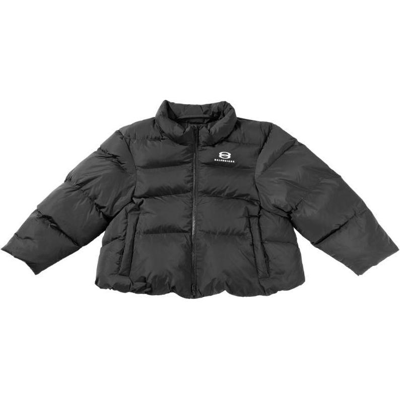 Balenciaga Logo Print Black Zip-Up Loose Fit Jacket Long Sleeve 790769TPO061069