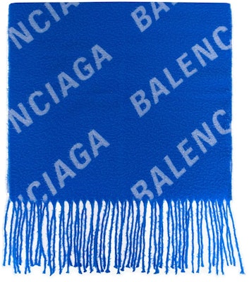 巴伦西亚加男士蓝色印花针织围巾 697725421B1 Lookbook 巴伦西亚加男士蓝色印花针织围巾 697725421B1