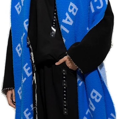 巴伦西亚加男士蓝色印花针织围巾 697725421B1 Shop 巴伦西亚加男士蓝色印花针织围巾 697725421B1