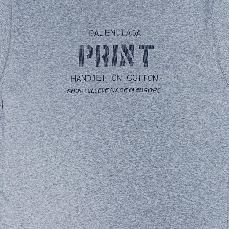 Details for 巴黎世家Logo印花男士灰色休闲圆领T恤标准版型。 739784TOVN61167