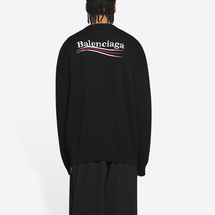 Balenciaga Logo Print Casual Knit Sweatshirt Regular Fit Black. 675292T31761000 圖 6