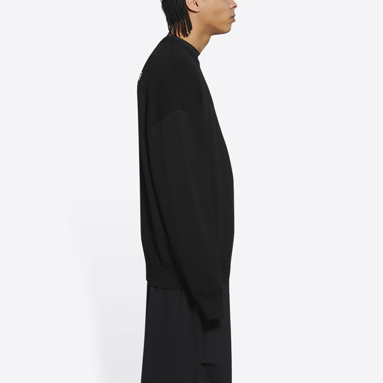 Balenciaga Logo Print Casual Knit Sweatshirt Regular Fit Black. 675292T31761000 圖 7