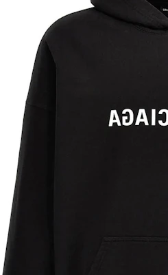 Balenciaga Logo Print Sweatshirt Lengan Panjang Hitam Loose Fit. 674986TNVR31070 Cheap Balenciaga Logo Print Sweatshirt Lengan Panjang Hitam Loose Fit. 674986TNVR31070