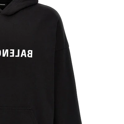 Balenciaga Logo Print Sweatshirt Lengan Panjang Hitam Loose Fit. 674986TNVR31070 1