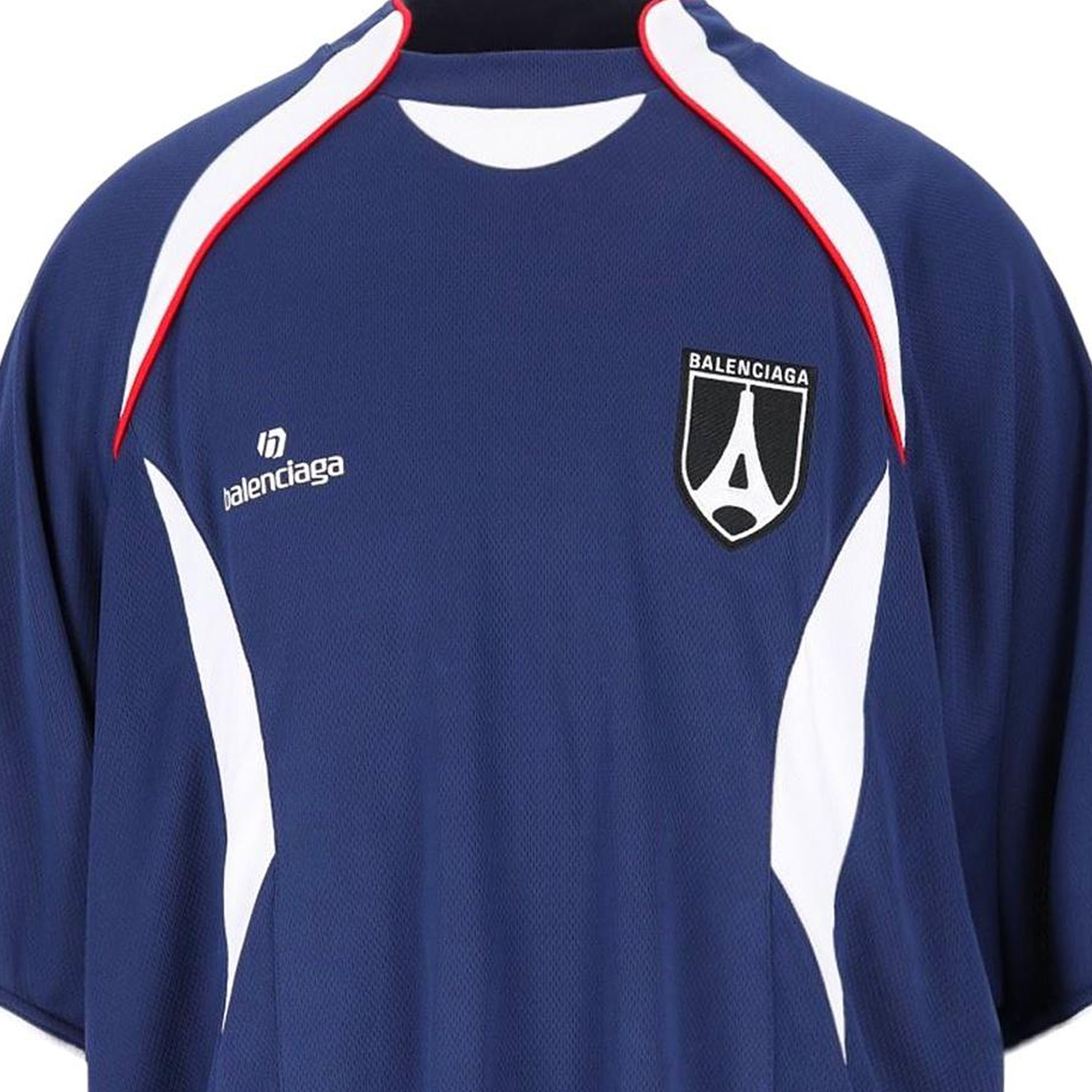 Balenciaga Logo Print Colorblock Pullover Jersey T-Shirt Regular Fit Blue Mens. 641664TJV054482 圖 7